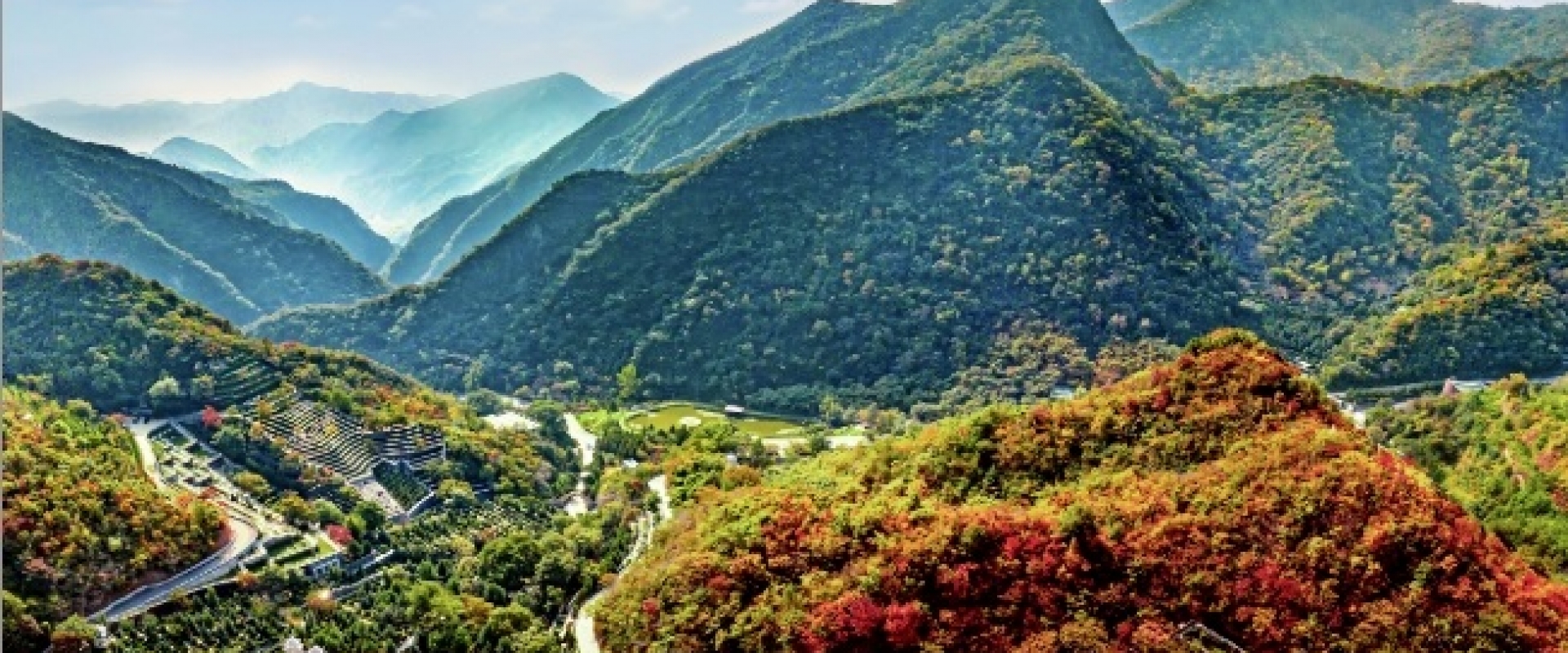 九公山长城纪念林全景